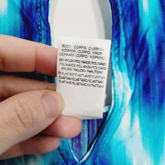 La Blanca Cover Up Womens Blue Chevron Stripe Swimsuit Tunic Shoulder Stretch S - Picture 6 of 9